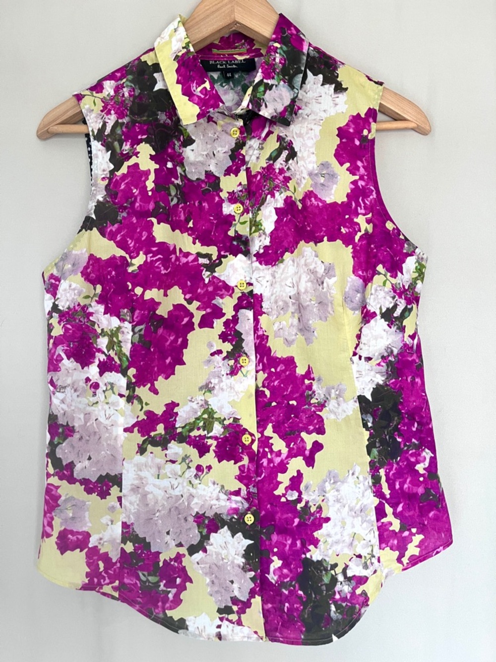 Paul Smith Black Label Floral Sleeveless Blouse • Italian Fabric • Designer Top